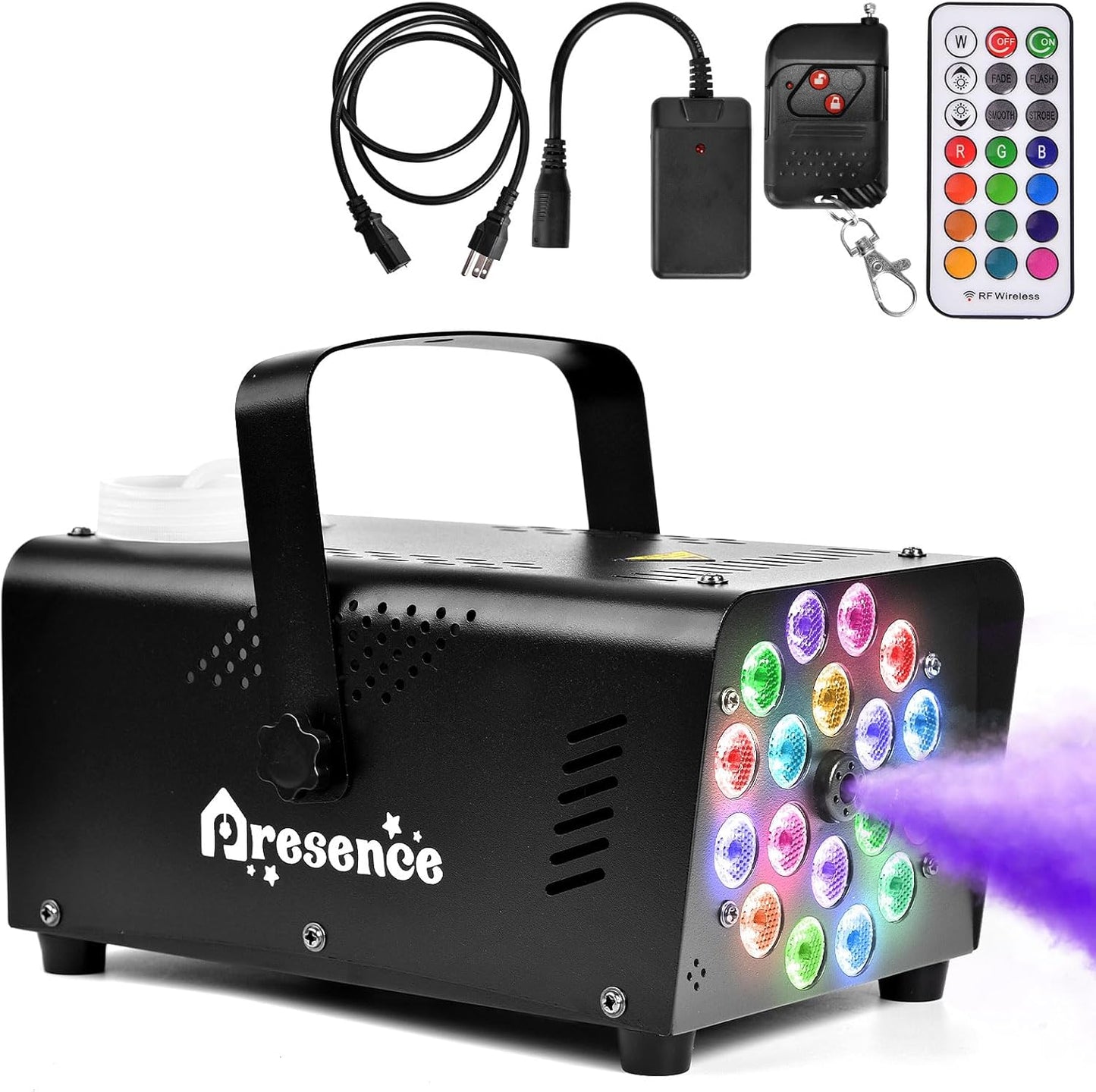Fog Machine with 18 LED Lights for Parties and Events