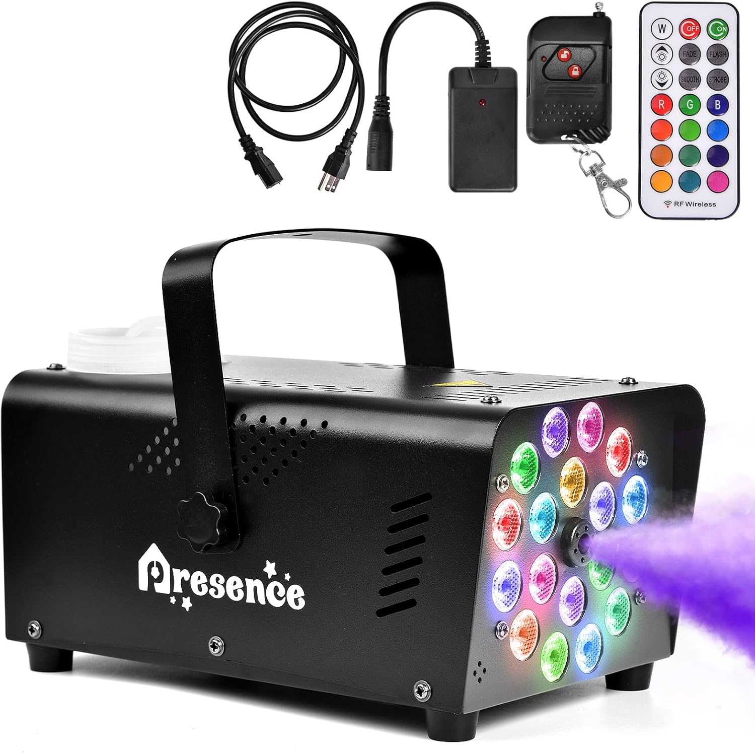 Fog Machine with 18 LED Lights for Parties and Events