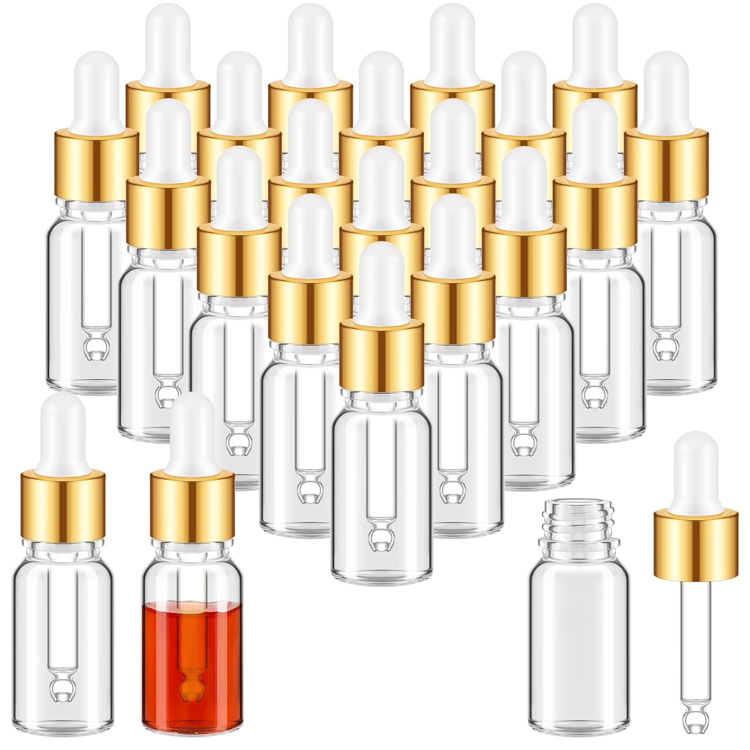 100 Pcs Mini Glass Oil Dropper Bottles for Essential Oils