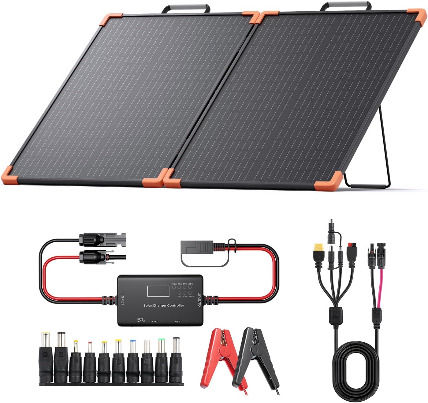Portable 100W Solar Panel Kit - Efficient Power for Camping!