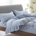Cooling King Duvet Cover Set 3 Pieces - 100% Washed Cotton, Linen