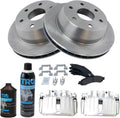 TRQ Rear Brake Pad & Rotor Kit Compatible with 02-06 Cadillac