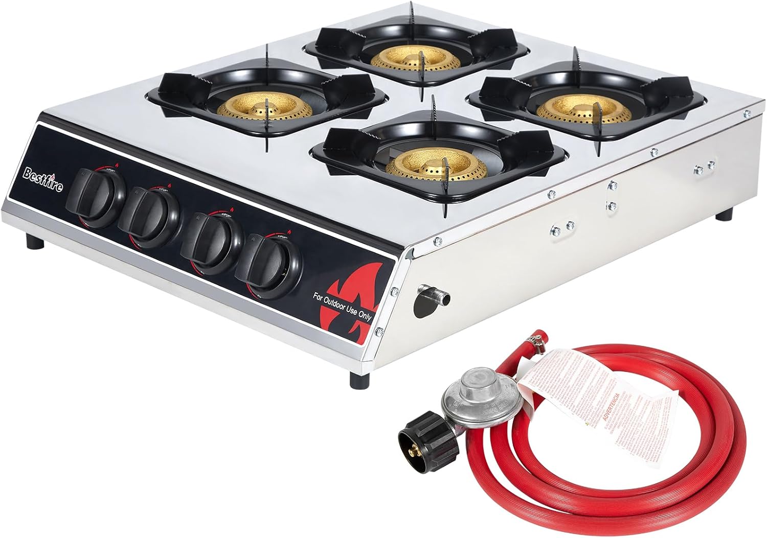 BESTFIRE 4 Burner Propane Gas Stove for Outdoor Cooking & BBQ