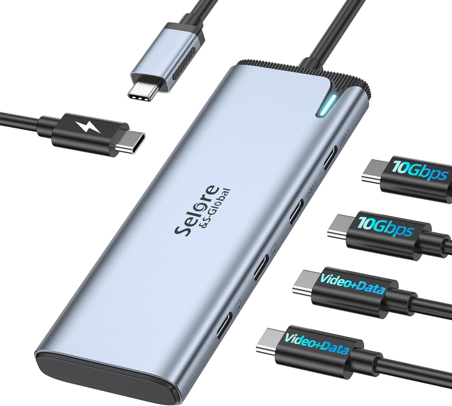 Selore&S-Global USB C Splitter for Dual 4K Video Output