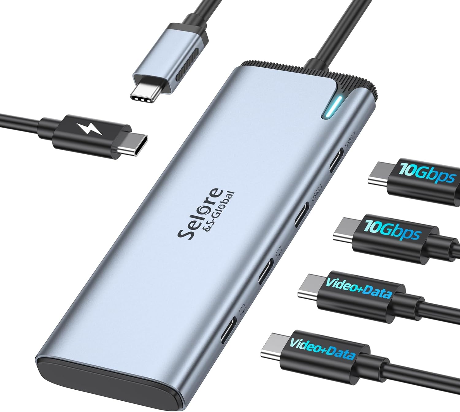 Selore&S-Global USB C Splitter for Dual 4K Video Output