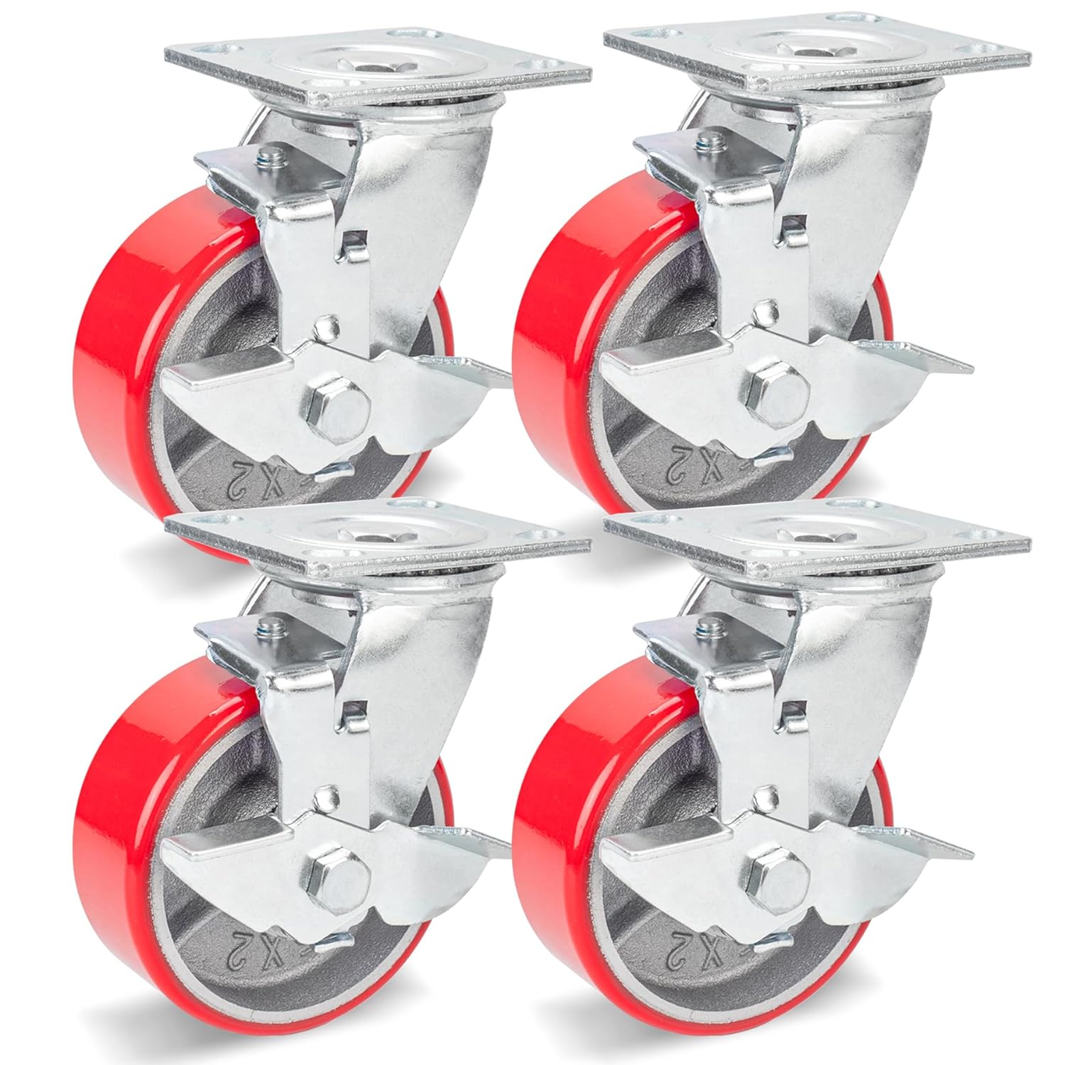 Nefish 5 Inch Industrial Casters Set of 4 for Heavy Loads