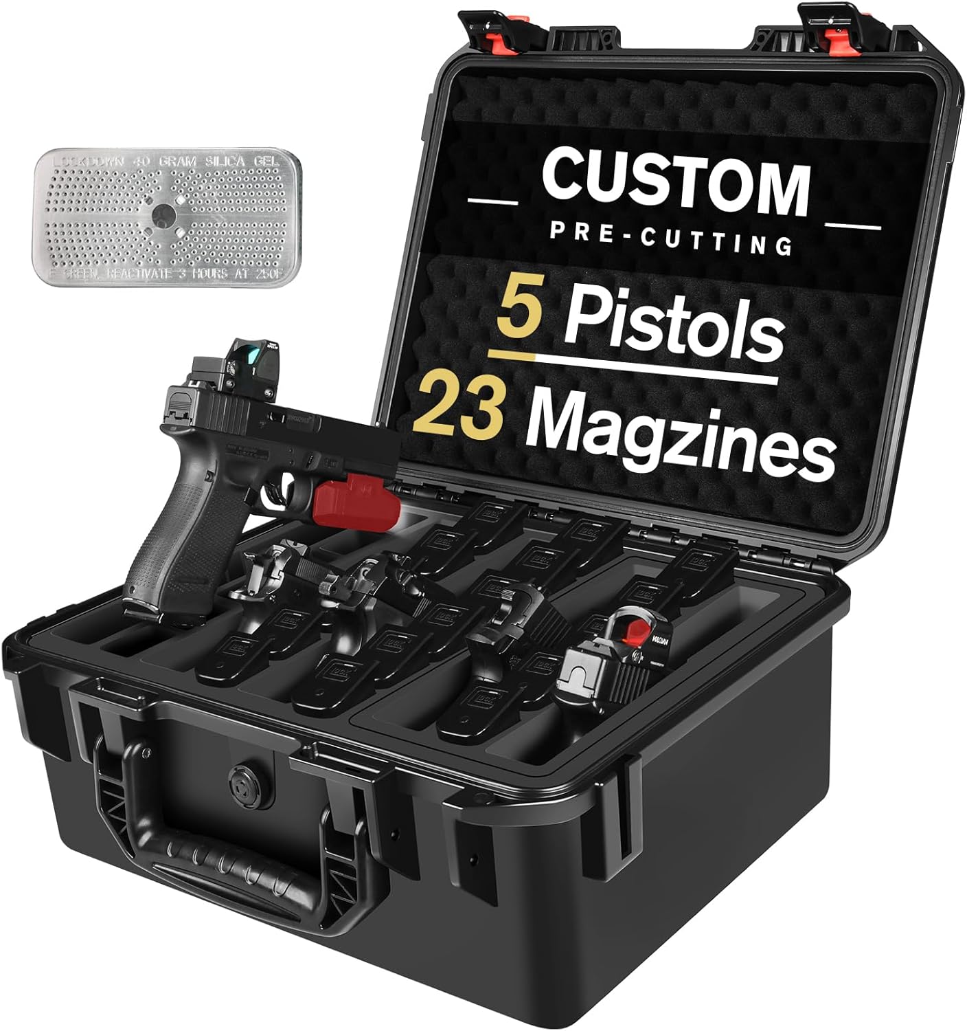 Pistol Gun Case for Multi Handguns - Waterproof Hard Shell Box