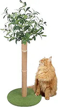Cat Scratching Post 39.4 in Tall Olive Tree Cat Tree - Natural Sisal