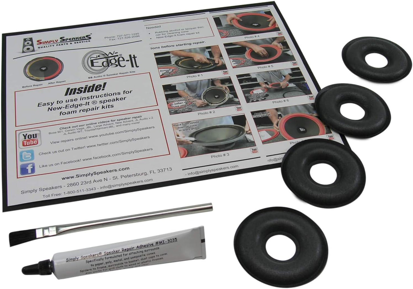 KEF Center Donut Foam 4-Pack Speaker Repair Kit for Quality Sound