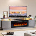 70in TV Stand with 36in Electric Fireplace - Modern Media Console