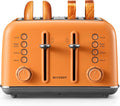Buydeem DT640 4-Slice Toaster - Retro Orange, Extra Wide Slots