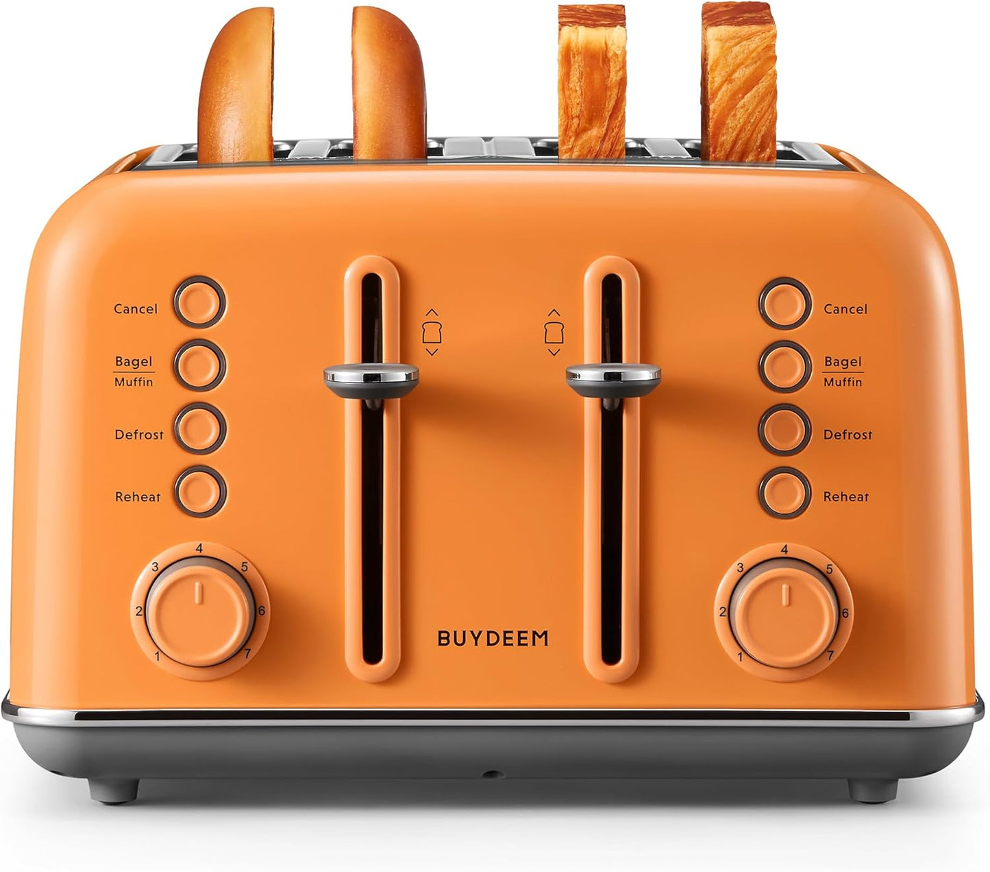 BUYDEEM DT640 4-Slice Toaster with Extra Wide Slots and Retro Design