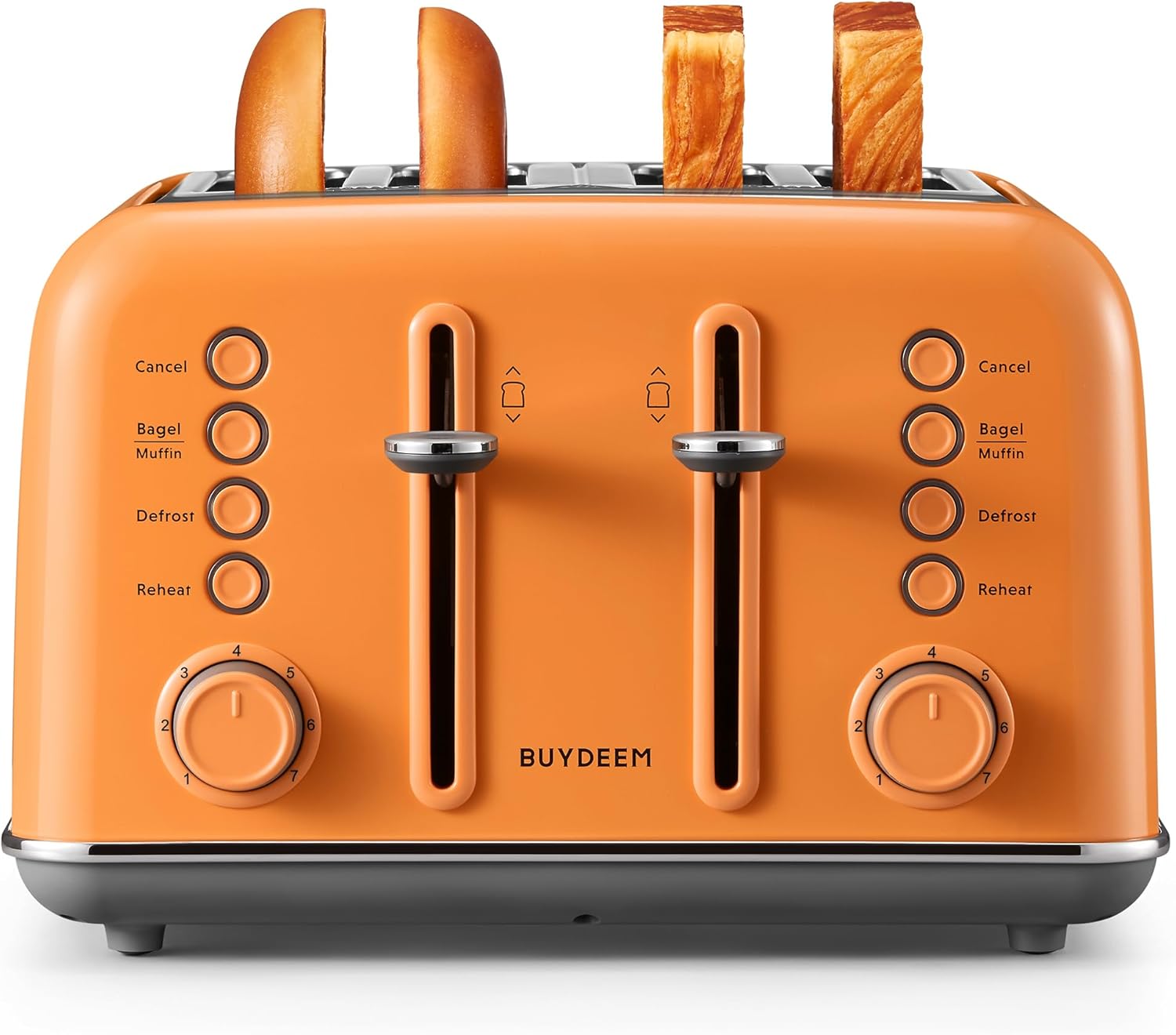 BUYDEEM DT640 4-Slice Toaster with Extra Wide Slots and Retro Design