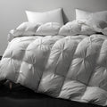 Pinch Pleat Feathers Down Comforter Queen Size - All Season