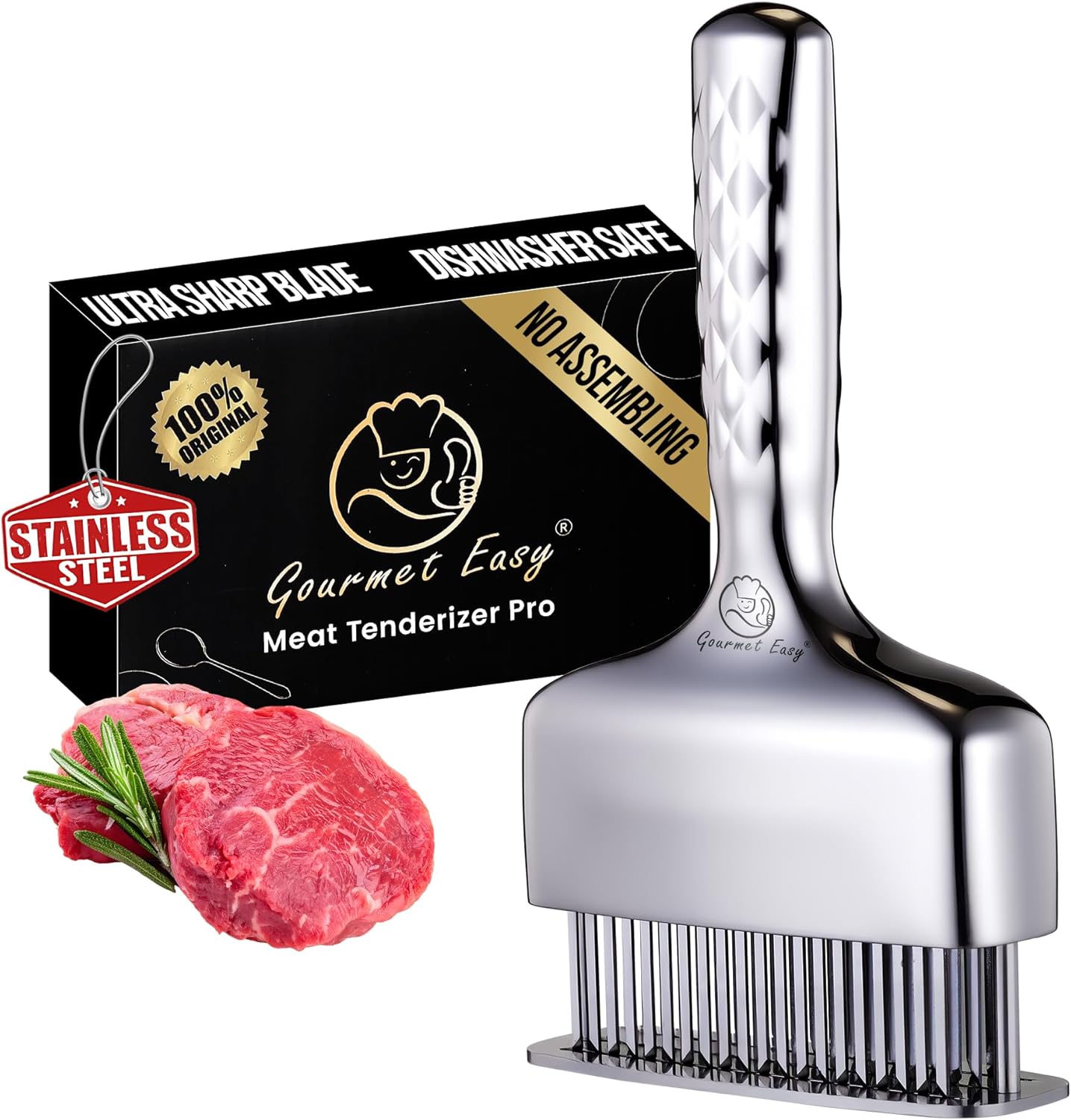 Meat Tenderizer Tool with Extra Long Handle for Effortless Cooking