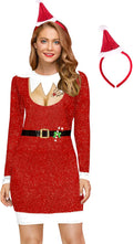 Christmas Long Sleeve Bodycon Ugly Print Dress with Hair Band