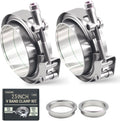 2 Pack 2.5 in V Band Clamp Kits - Quick-Release Leak-Resistant