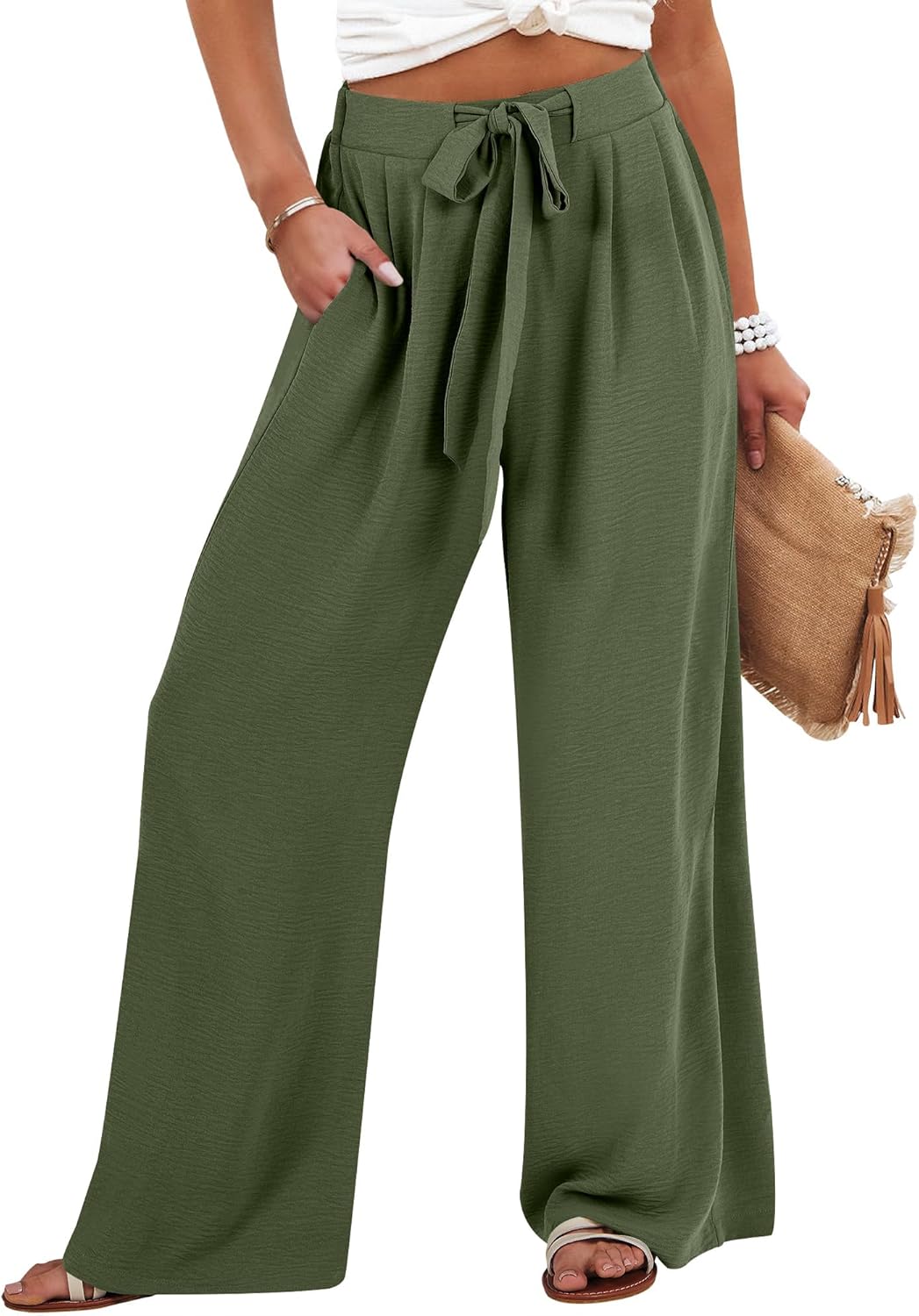 Caracilia Women Wide Leg Palazzo Pants for Summer Travel Style