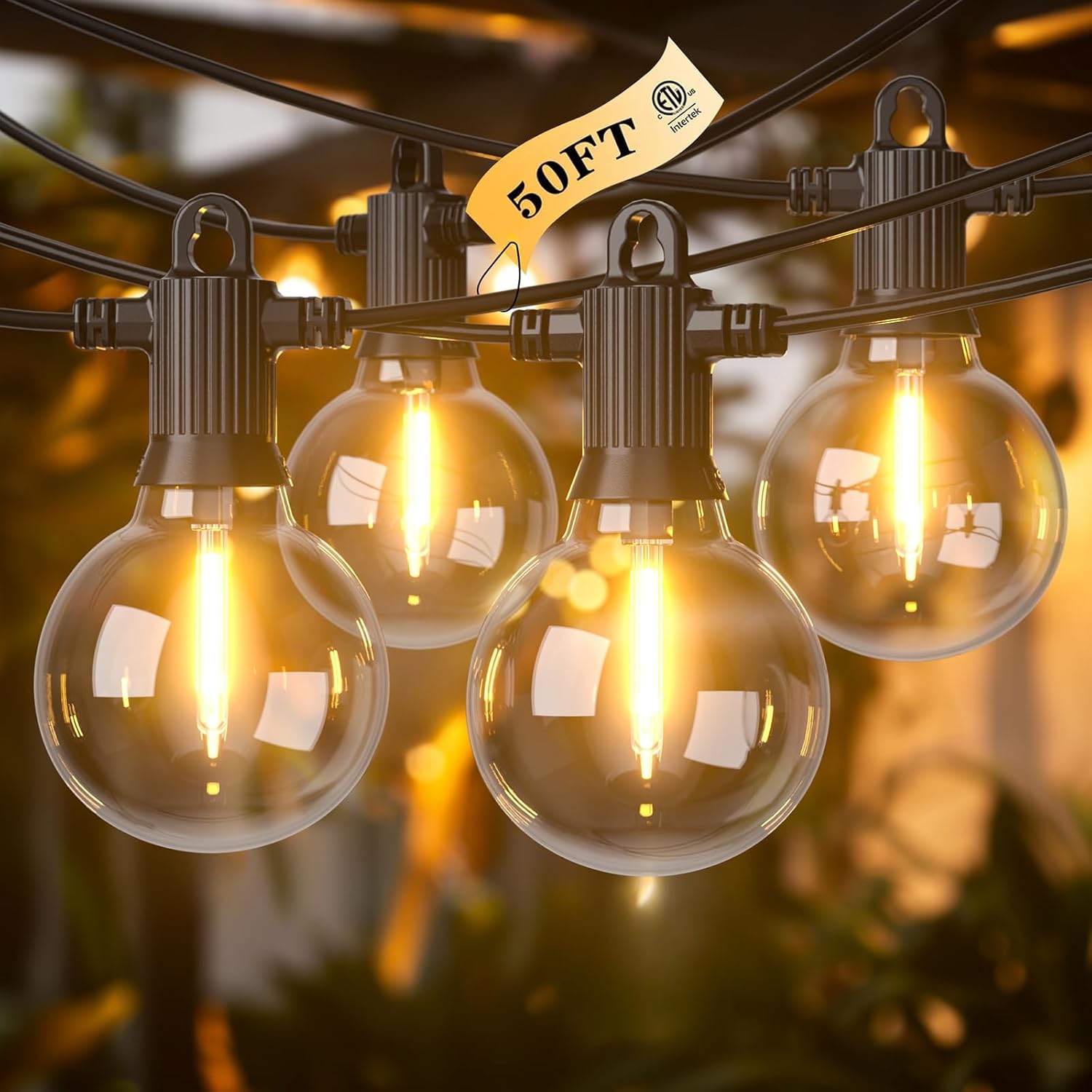 Kawaya 50 FT LED Outdoor String Lights for Patio and Garden