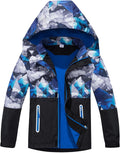 MGEOY Boys Girls Rain Jacket Lightweight Waterproof Hooded Fleece kids