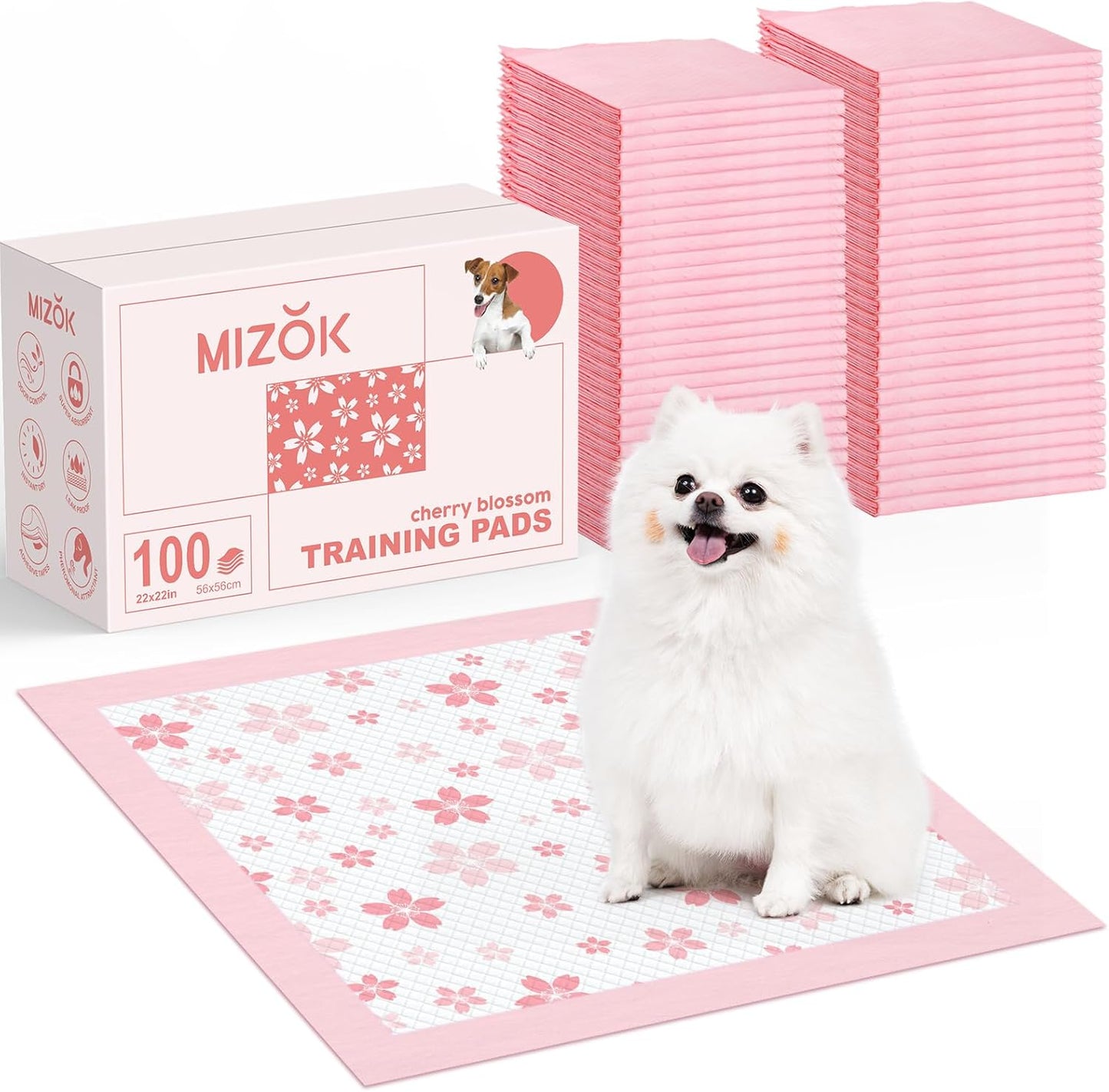 MIZOK Puppy Pads with Quick-Dry Design for Potty Training Dogs