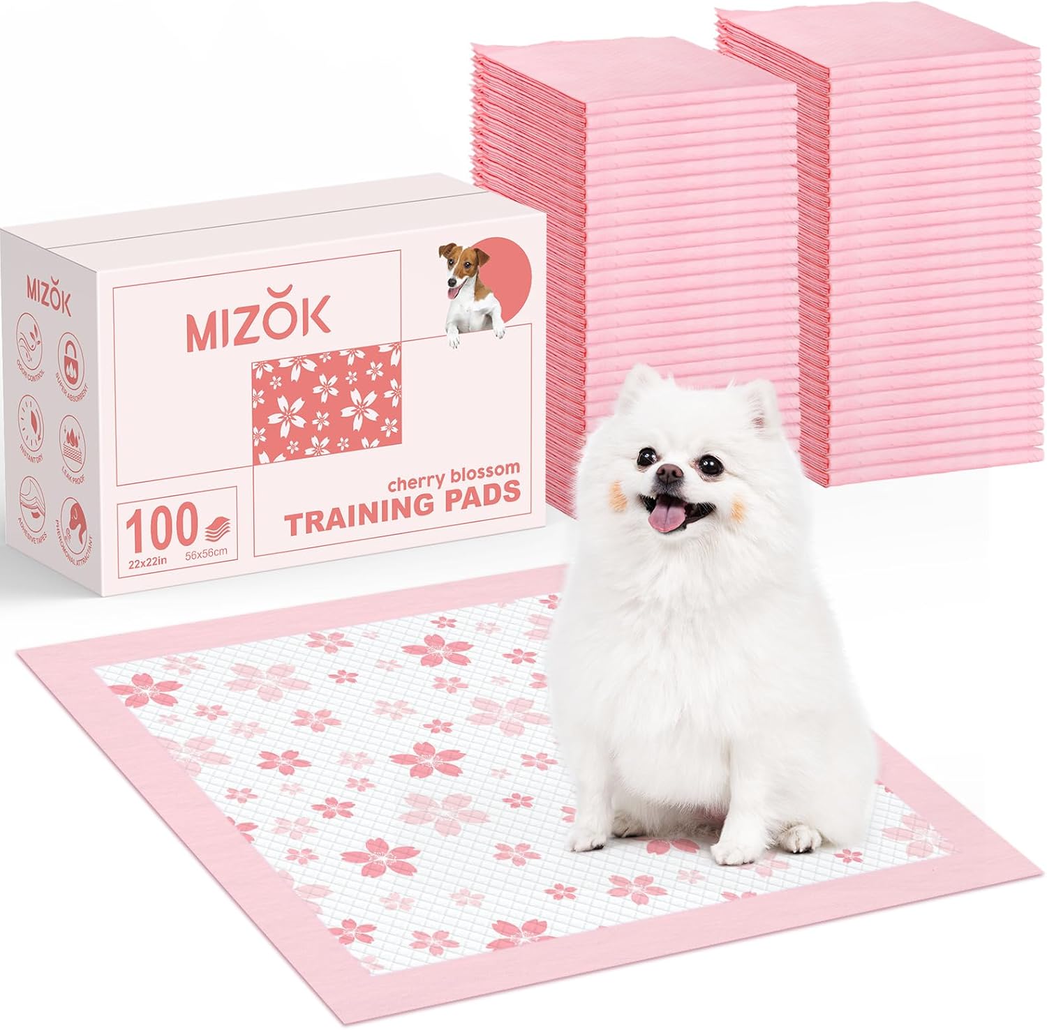 MIZOK Puppy Pads with Quick-Dry Design for Potty Training Dogs