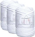 3mm Single Strand Macrame Cord 3 Skeins 300ft - Soft Natural Cotton