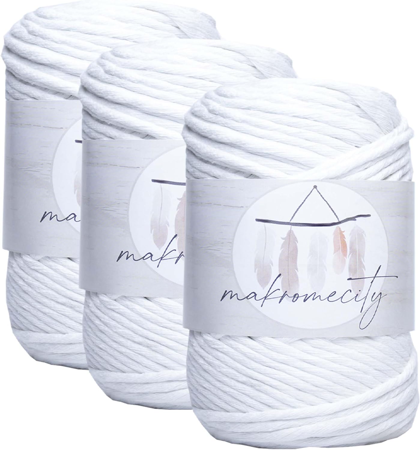 3 Skeins of 3mm Single Strand Macrame Cord for Crafts
