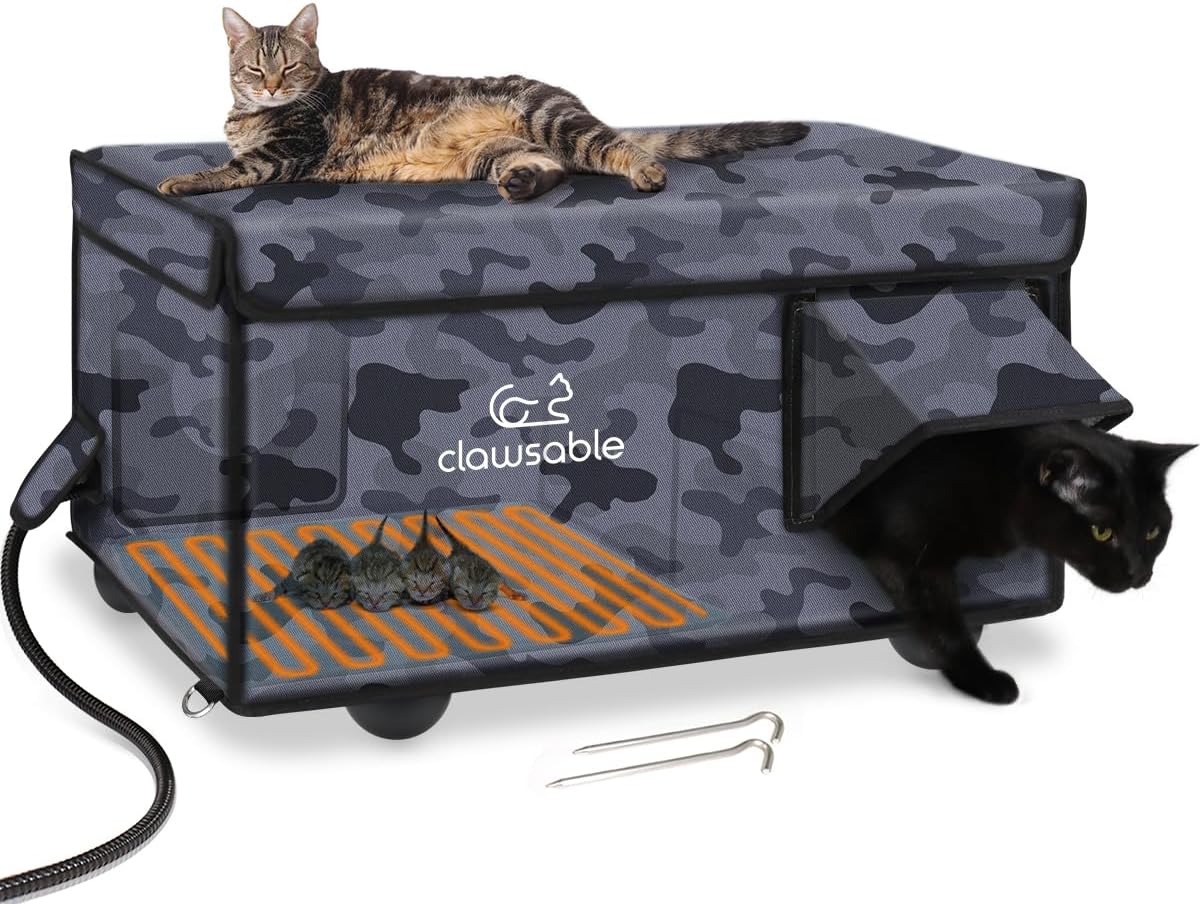 Clawsable Indestructible Heated Cat House for Outside Cats