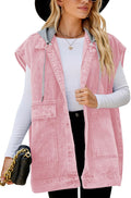 Women's Oversized Mid Long Denim Vest - Removable Hood Style