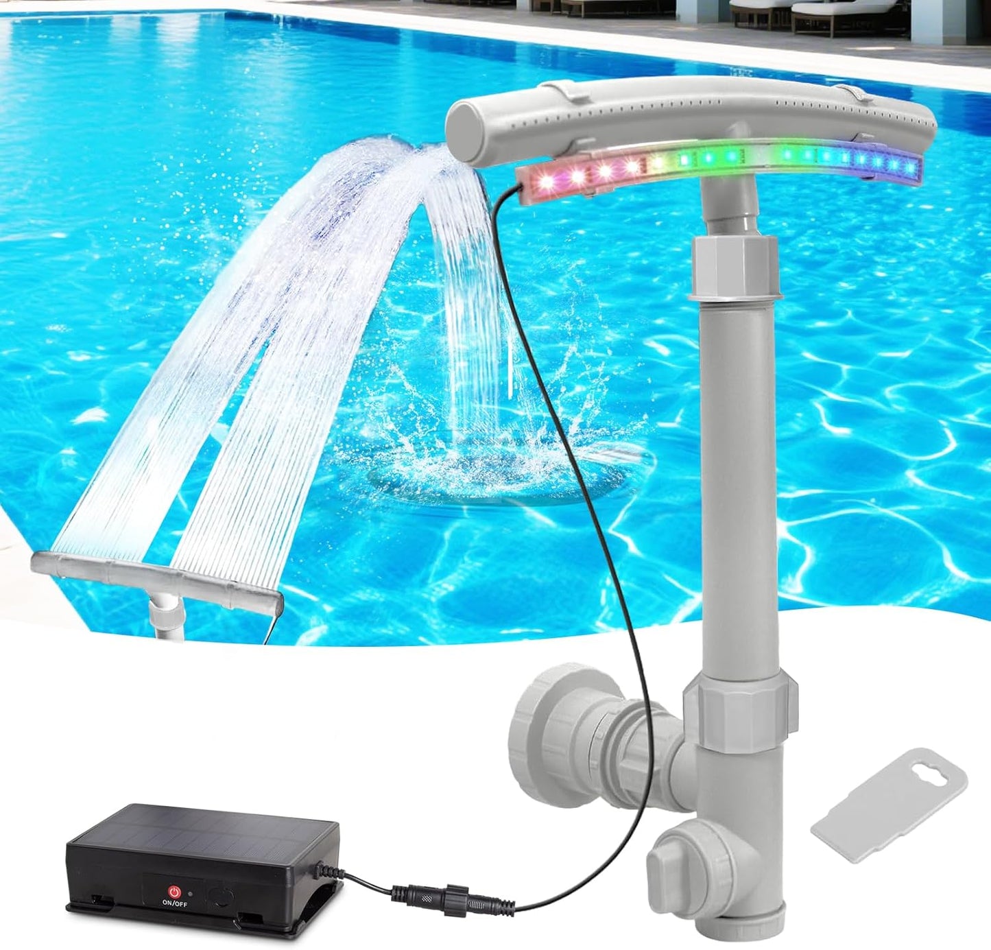 Solar Pool Fountain with Light Show by Generic for Pools
