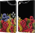 Frida Kahlo Efflorescence Red Florals Leather Wallet Case for iPad 9.7