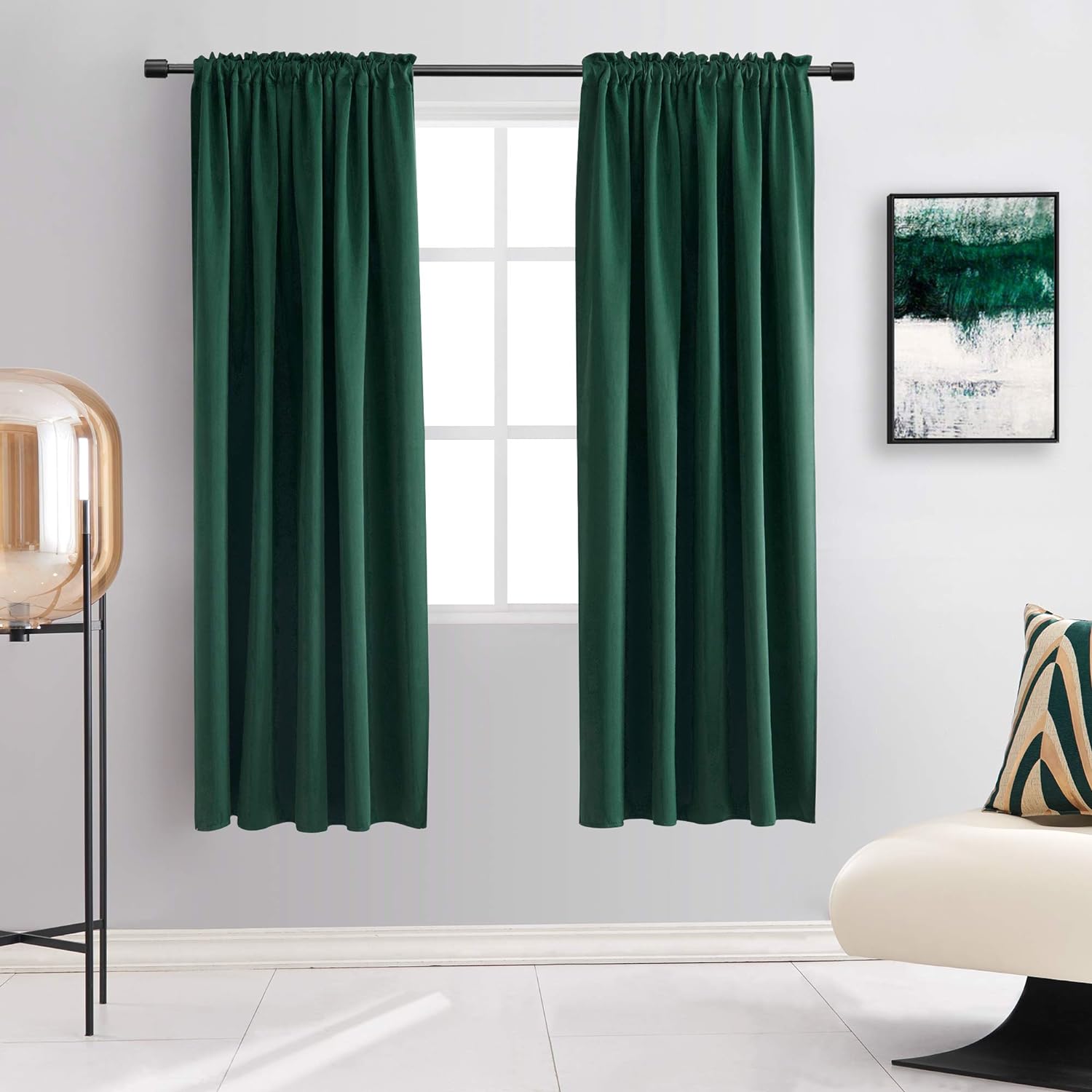 DONREN Emerald Green Blackout Curtains - Sleep Better, Stay Cozy