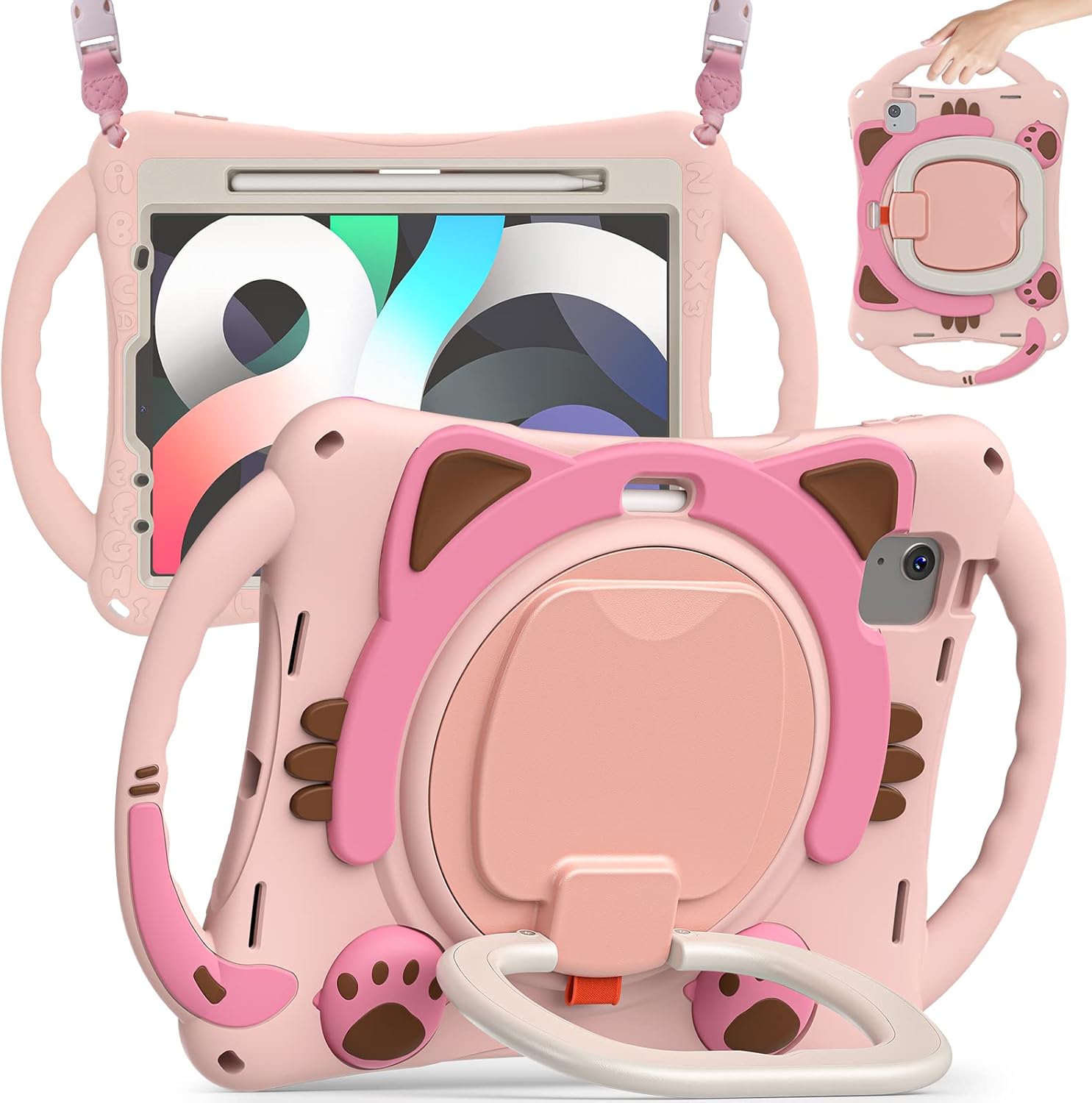 BATYUE iPad Air 11-inch Case with 360 Rotating Stand and Strap