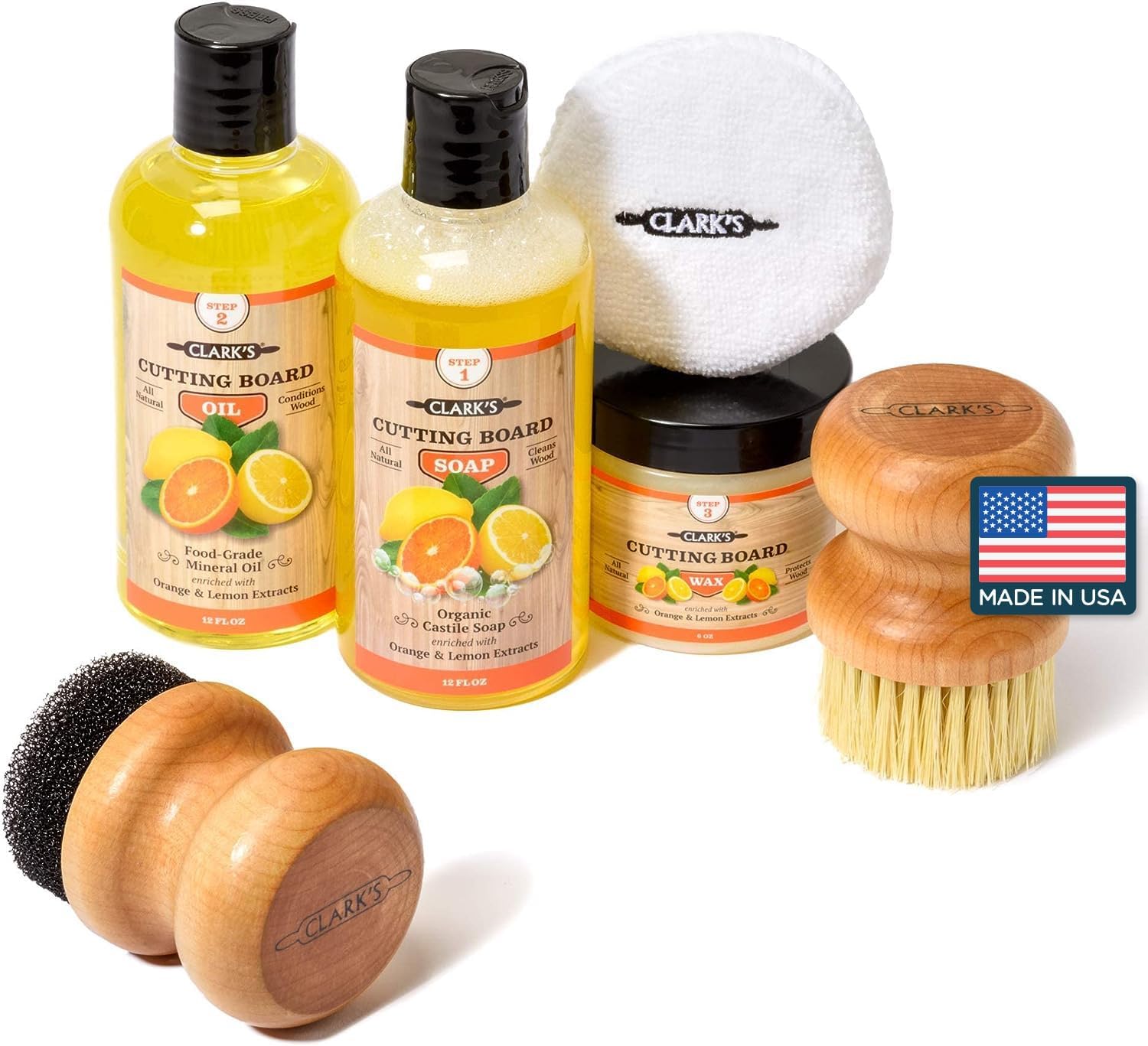 CLARK'S Cutting Board Oil And Wax Kit For Wood Care