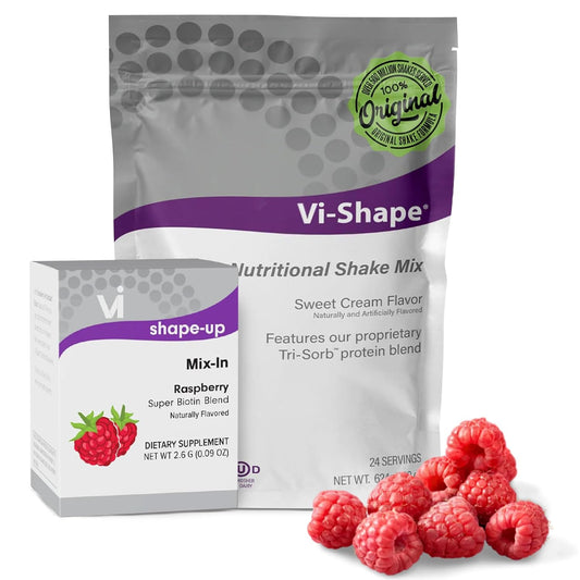 Vi-Shape Raspberry Super Biotin Shake & Strawberry Mix-in Bundle