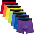 INNERSY Men's Cotton Underwear 7-Pack Boxer Briefs with Fly - Weeklong