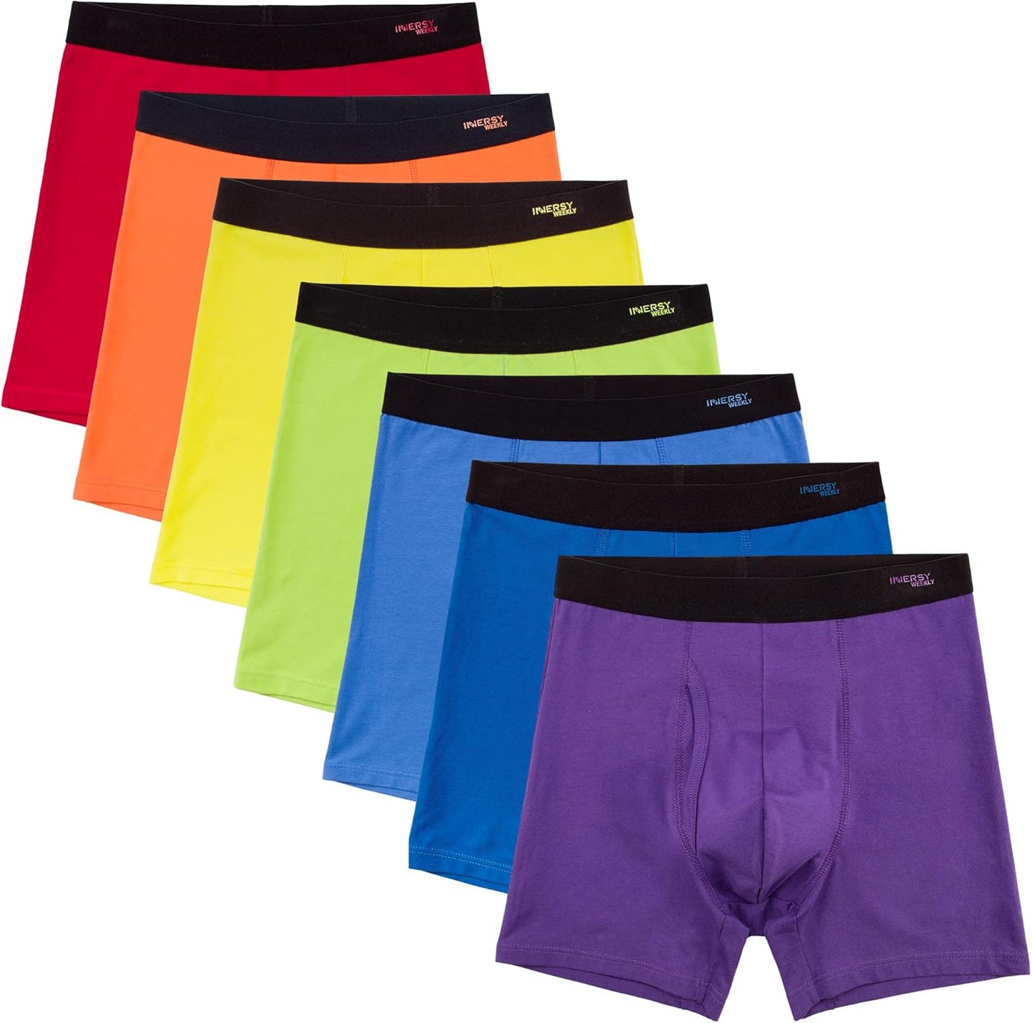 Comfortable Men's Cotton Underwear 7-Pack Colorful Boxer Briefs
