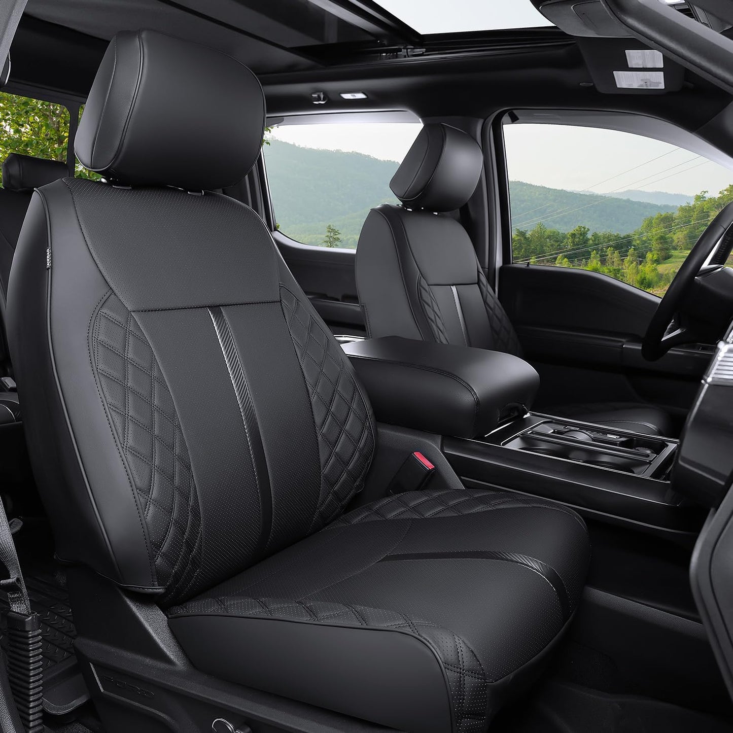 Custom Fit Ford F150 Seat Covers for 2015-2025 Models Black