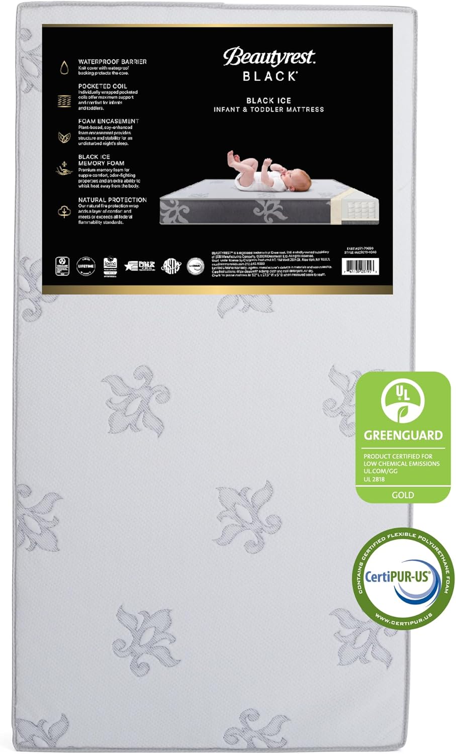 Beautyrest BlackICE 2-Stage Premium Crib Mattress for Comfort
