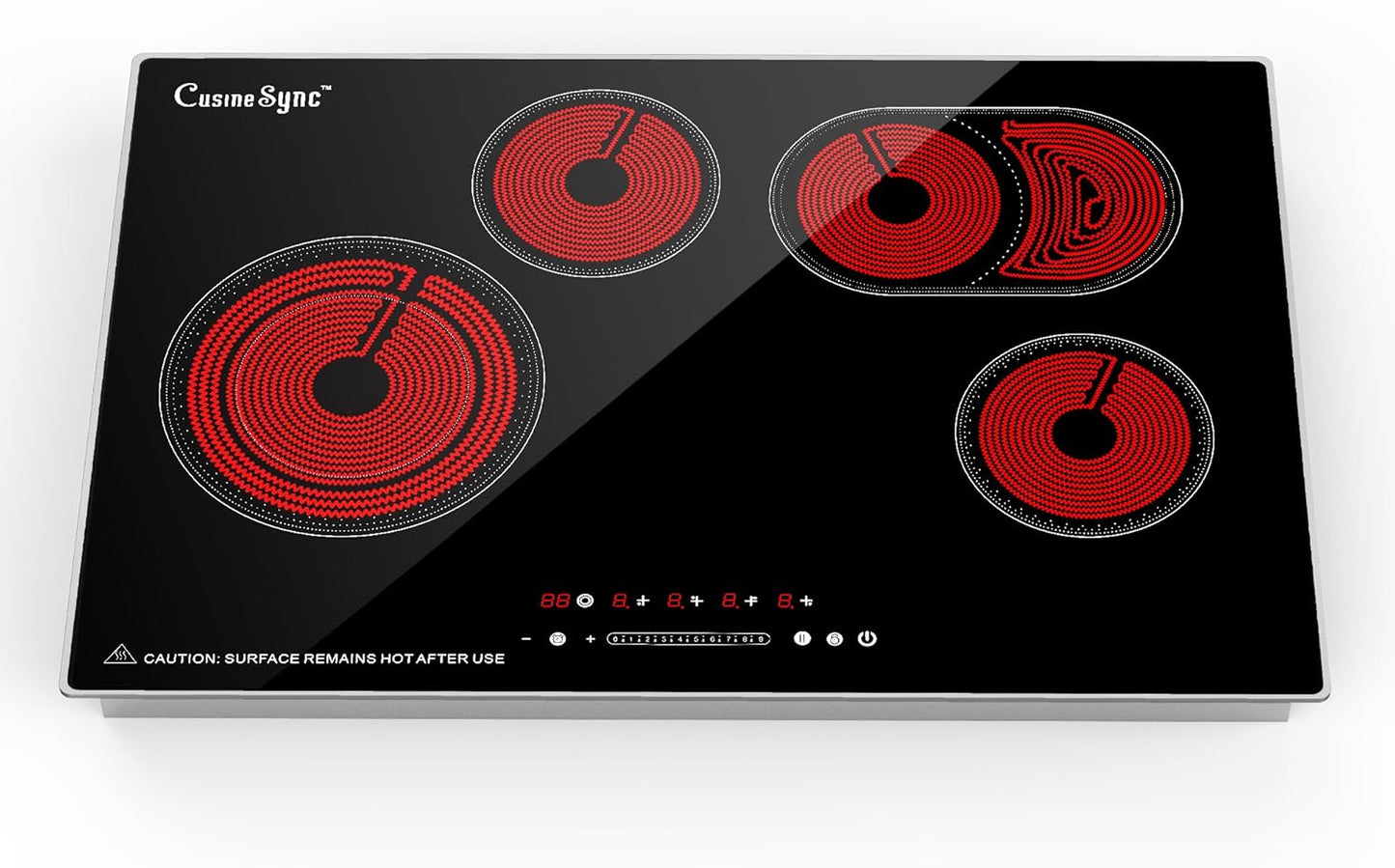 30 Inch Electric Cooktop 4 Burner with Safety Features and Timer