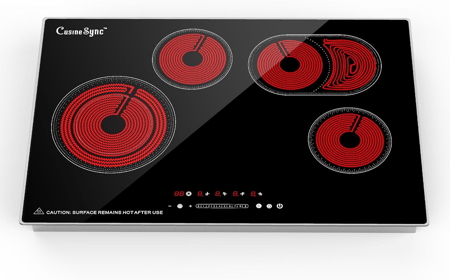 30 Inch Electric Cooktop 4 Burner with Safety Features and Timer