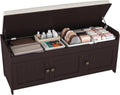 41.3 in Espresso Shoe Bench with Lift Top Storage - Cushioned Entry