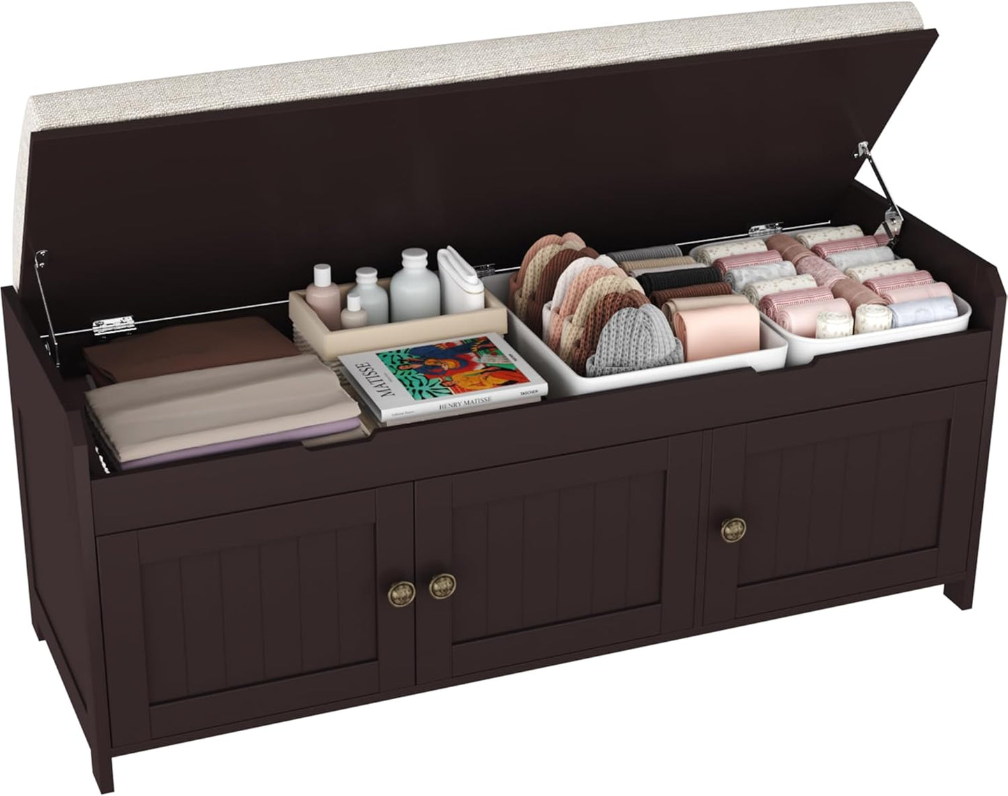 HOMEFORT 41.3 Shoe Bench with Lift Top Storage for Entryway