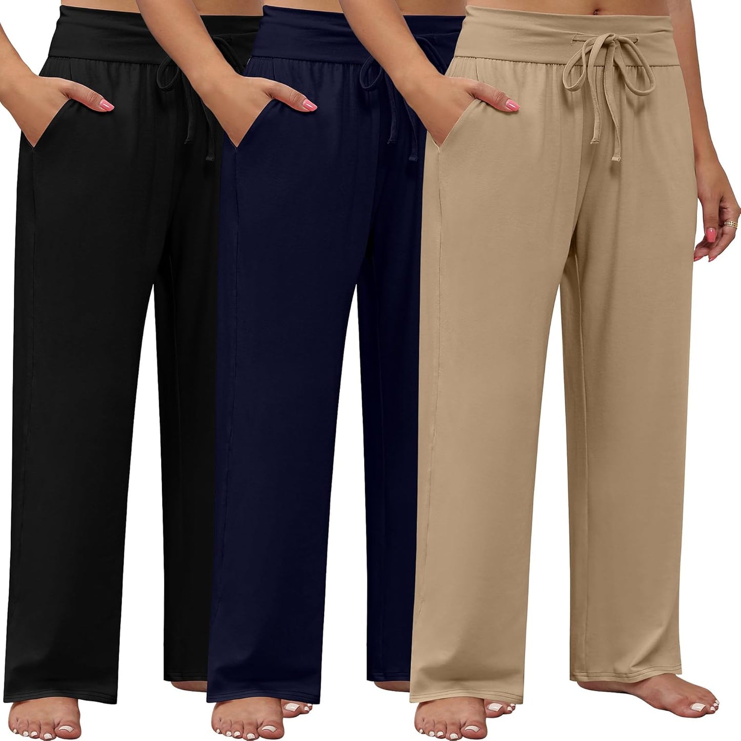 Neer Plus Size Lounge Pants for Women 3 Pack 50ft 60in