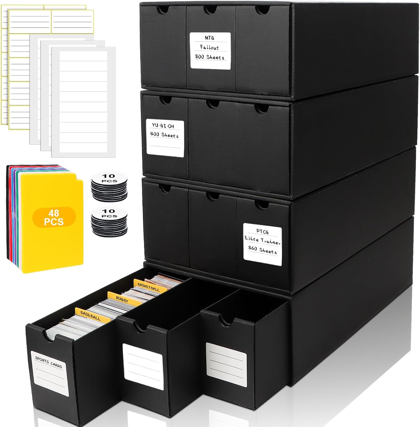 QLOUNI Trading Card Storage Box for 12000+ Cards and More