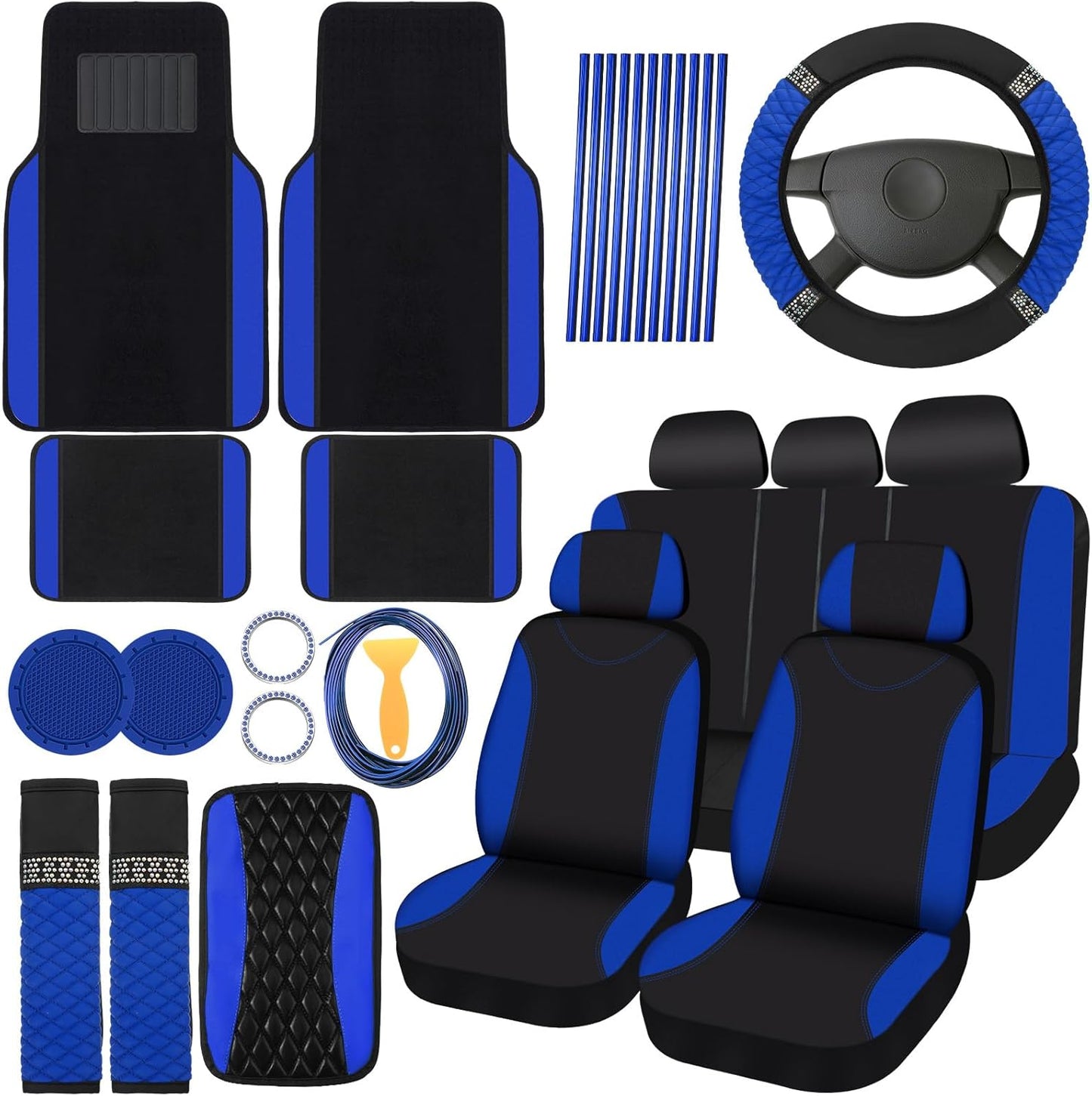 BBTO 43 Pcs Bling Car Accessories Set for Women - Stylish Decor