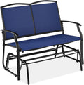 Outdoor Patio Swing Glider Loveseat - Smooth 2-Person Rocker