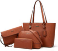 Women 4pc Handbag Set Tote Satchel Wallet Clutch - Versatile Everyday
