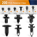 Universal Plastic Fender Clips 200 Pcs Push Bumper Fastener Kit
